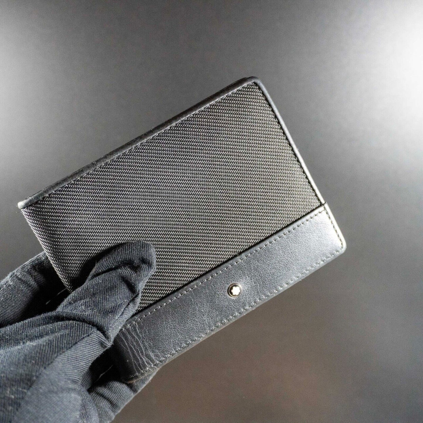 Montblanc Authentic Mens Wallet Canvas & Leather Wallet Meisterstück 6CC Wallet