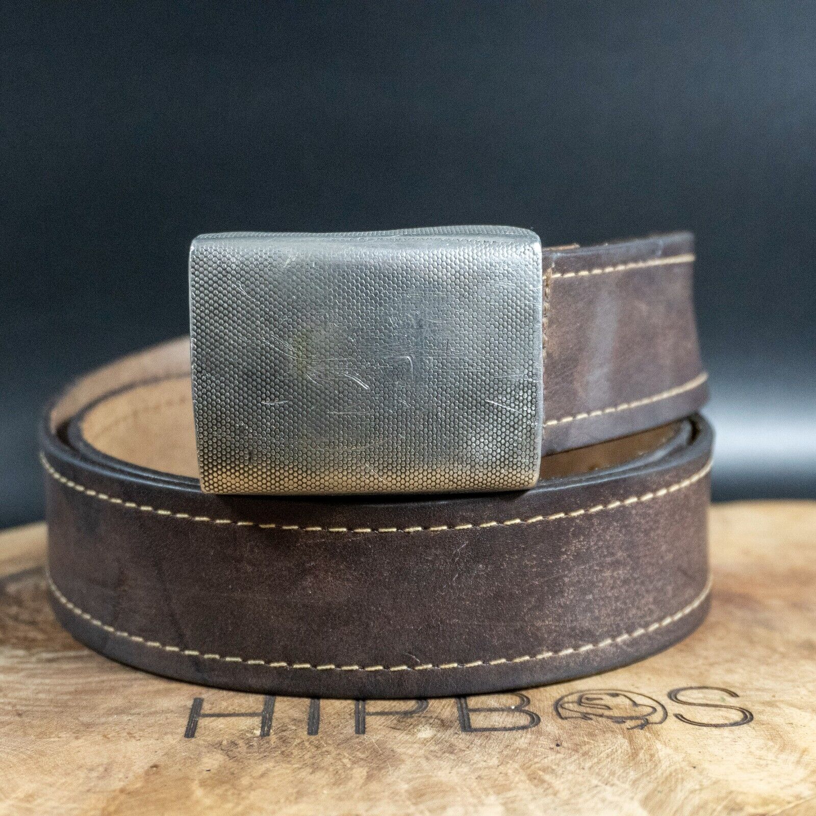 Paul Smith Mens Belt Vintage Leather Handcrafted Belt Jeans Belt Brown Size 32 - VintageThing