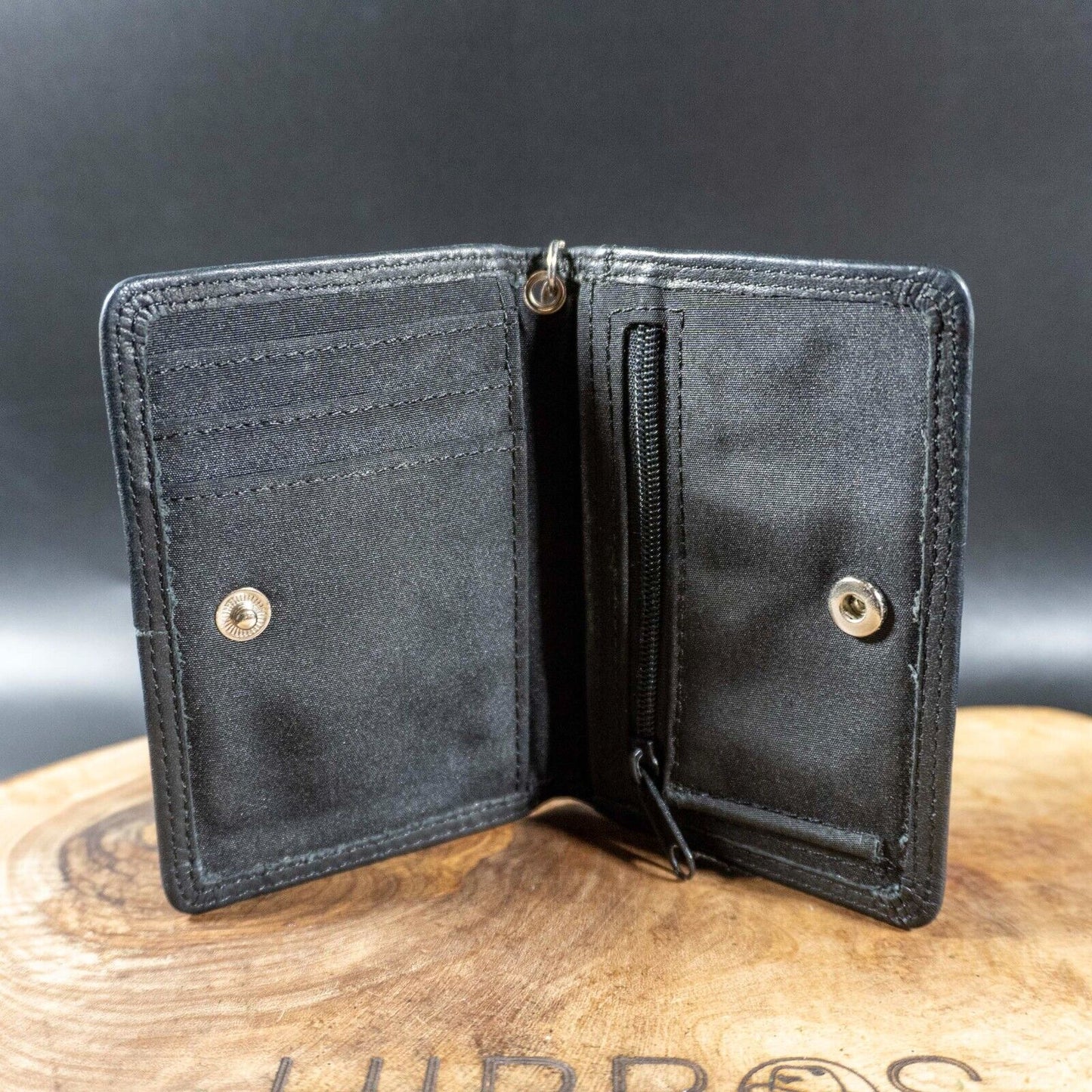 Fossil Mens Bifold Mini Wallet Leather Card Wallet Holder Black