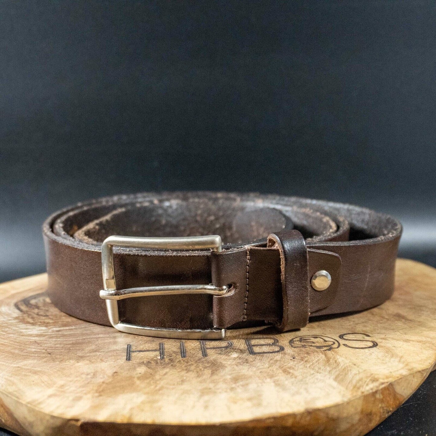 Mariovieri Mens Belt Vintage Italian Leather Jeans Belt Brown Size 48