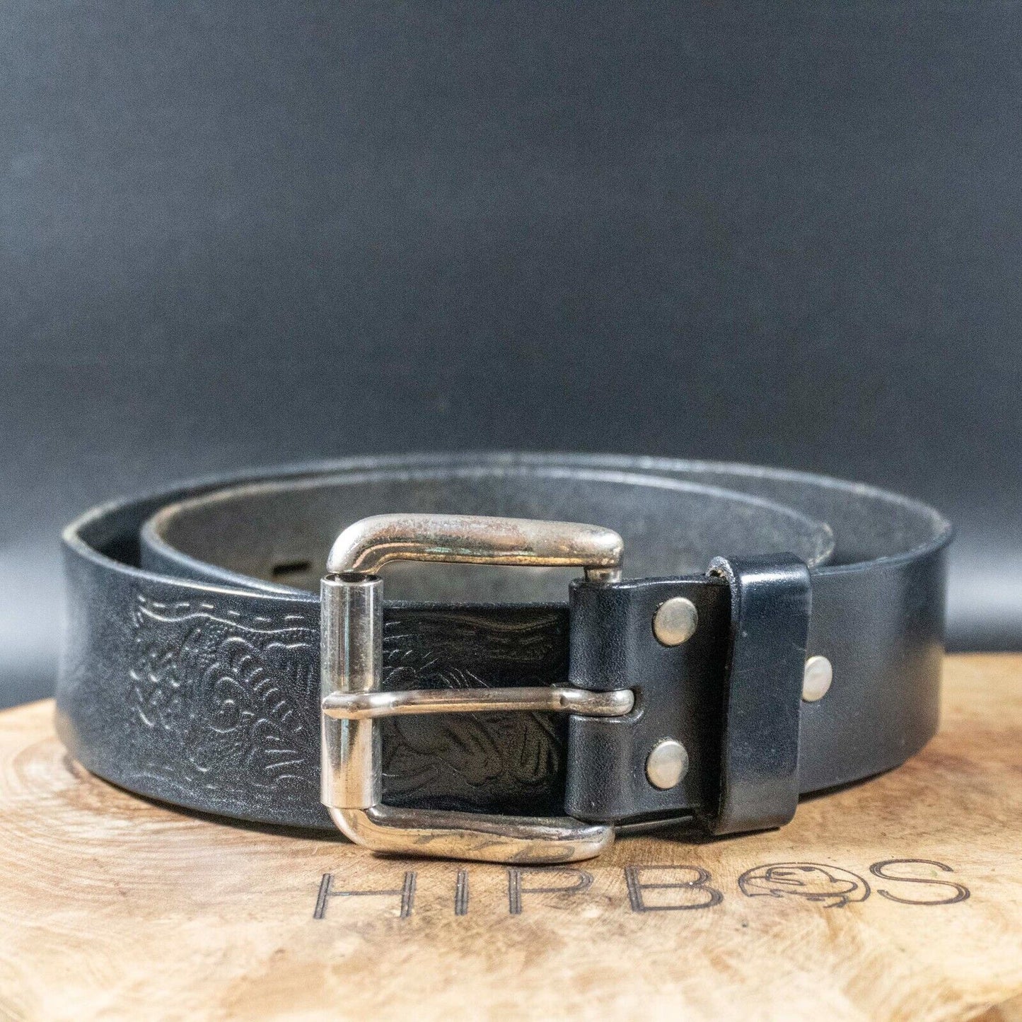 Vintage Mens Womens Belt Handmade Leather Jeans Belt Black Size 30