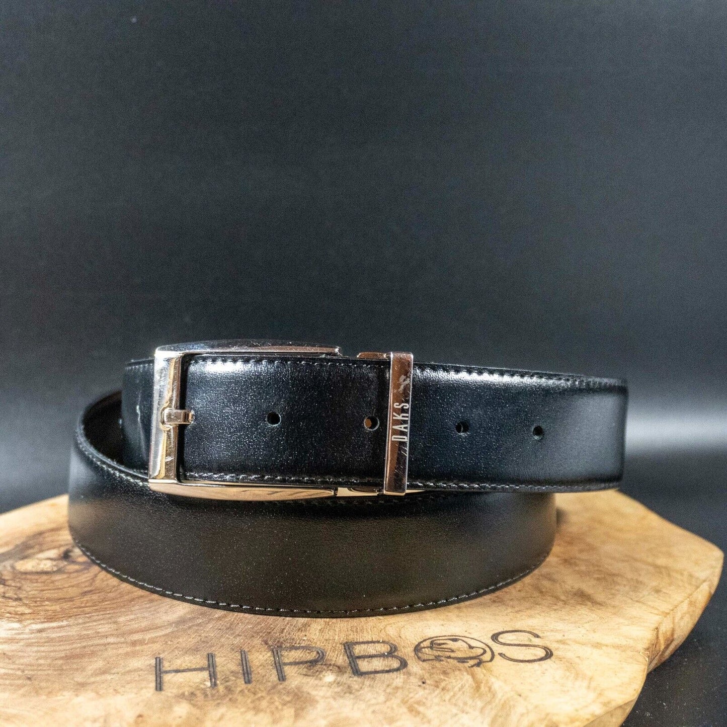 DAKS Mens Belt Leather Handcrafted Belt Classic Jeans Belt Black Size 34