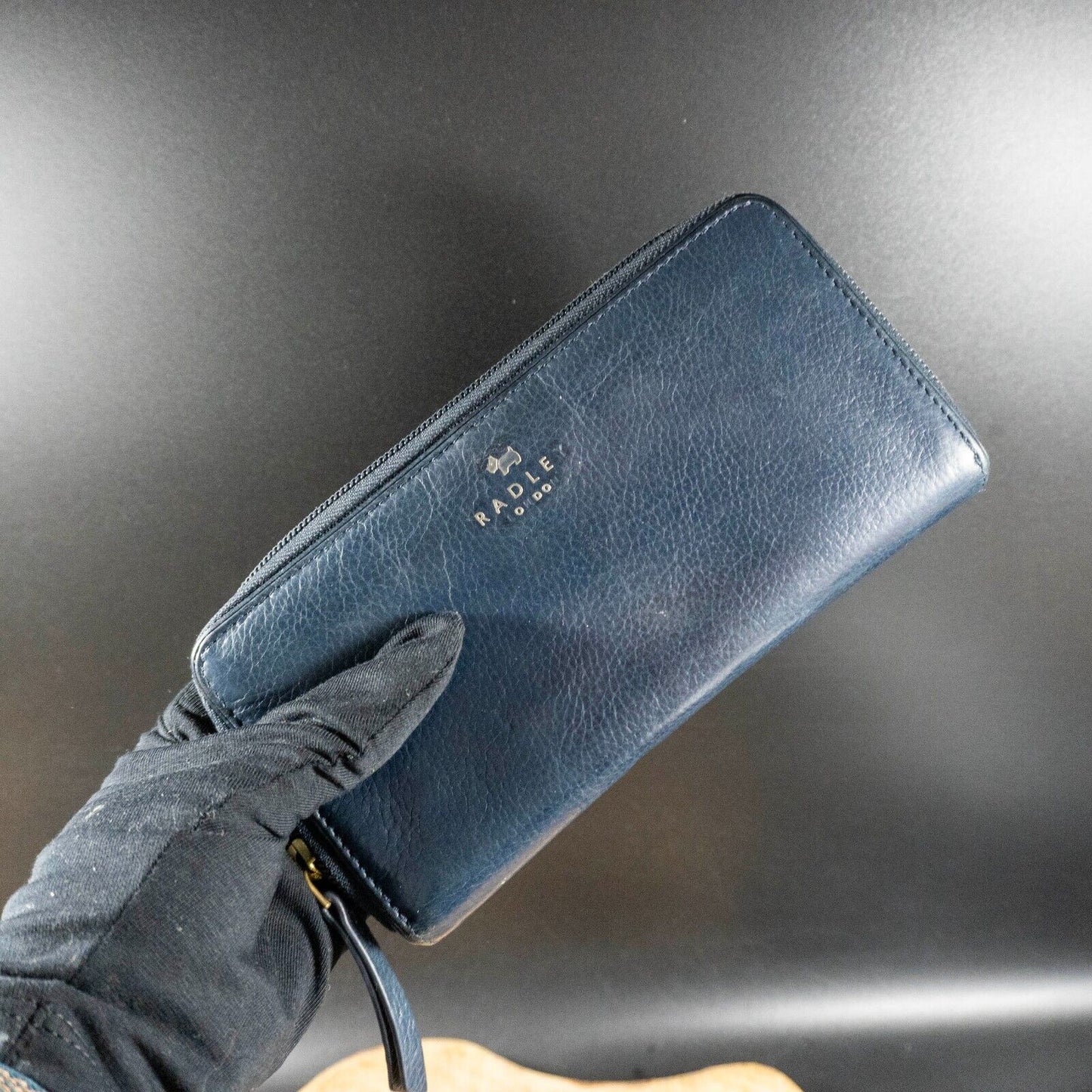 Radley Womens Wallet Purse Large Zip Around Clutch Wallet Blue