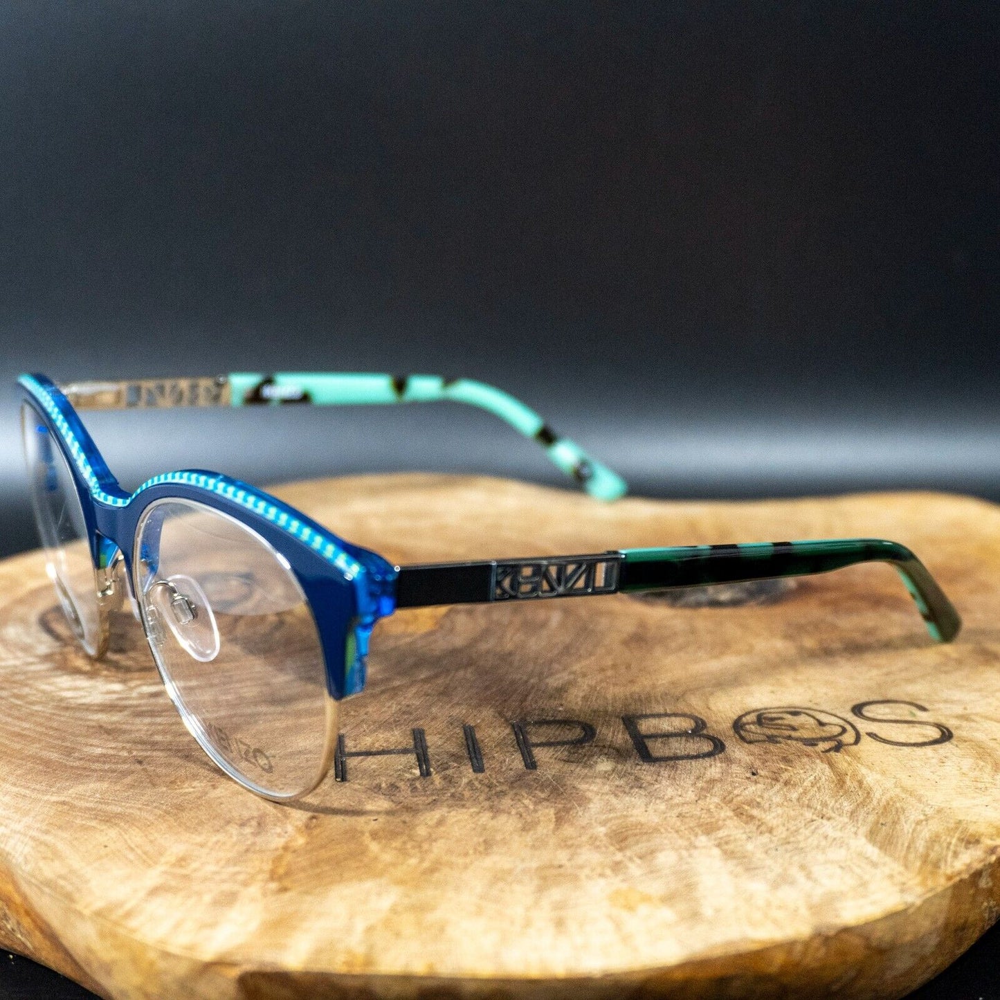 Kenzo Womens Round Glasses Eyeglasses Spectacles Frames KZ2500S Green Blue