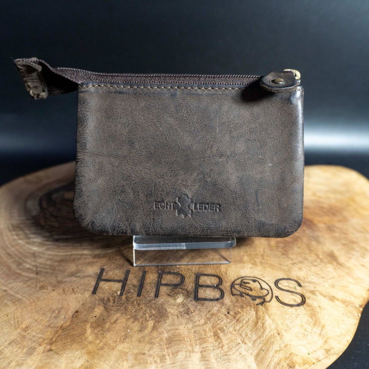 Vintage Handmade Coin Key Pouch Wallet Leather Coin Card Wallet Brown