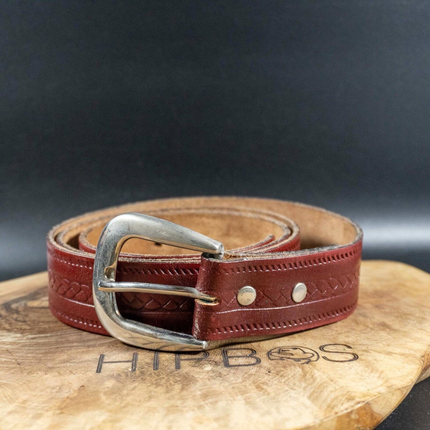 Vintage Mens Belt Handmade Leather Jeans Belt Brown Size 36