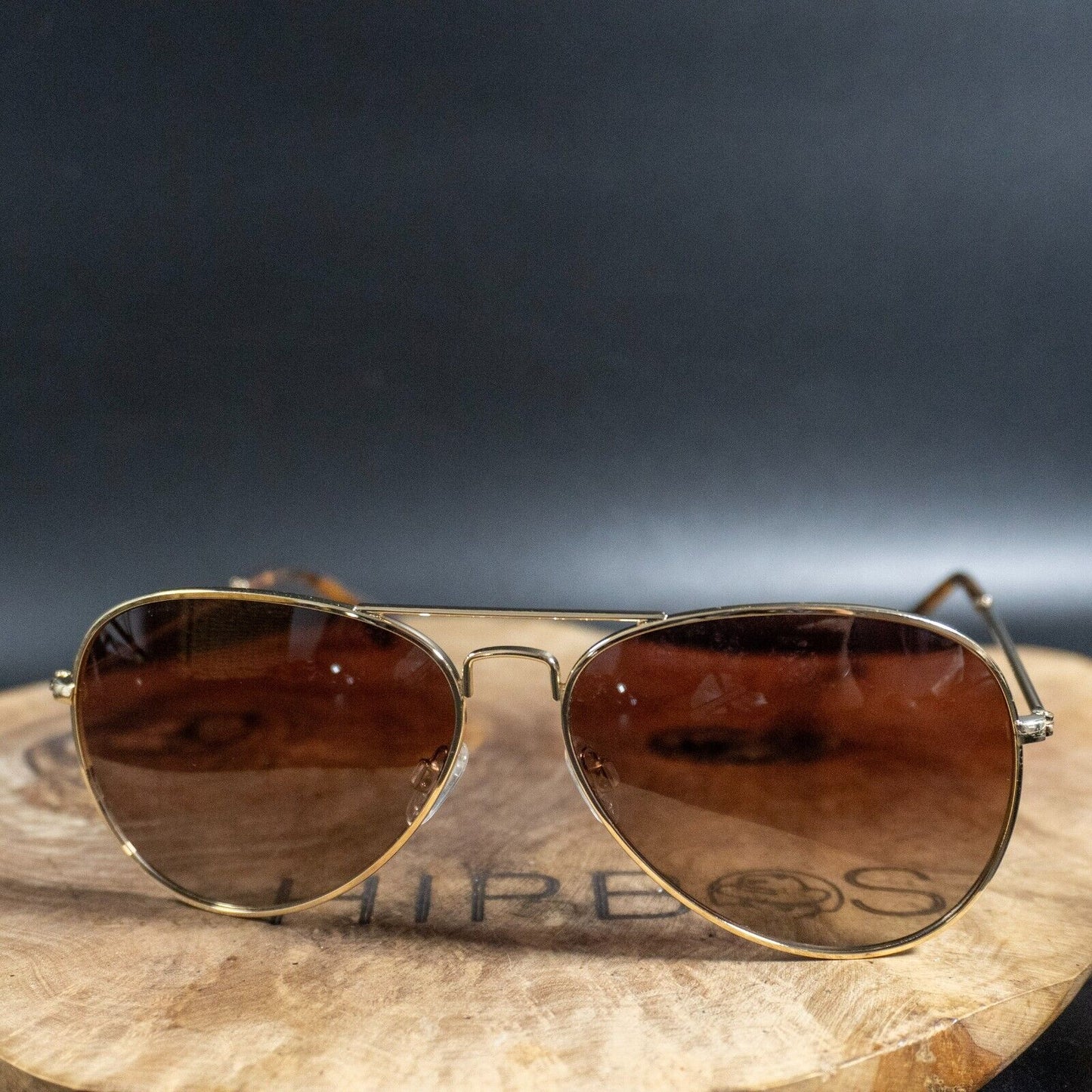 HAWKERS Sunglasses S3/HHAW22DWMP Pilot Sunglasses Gold Frame Polarised Lenses - VintageThing