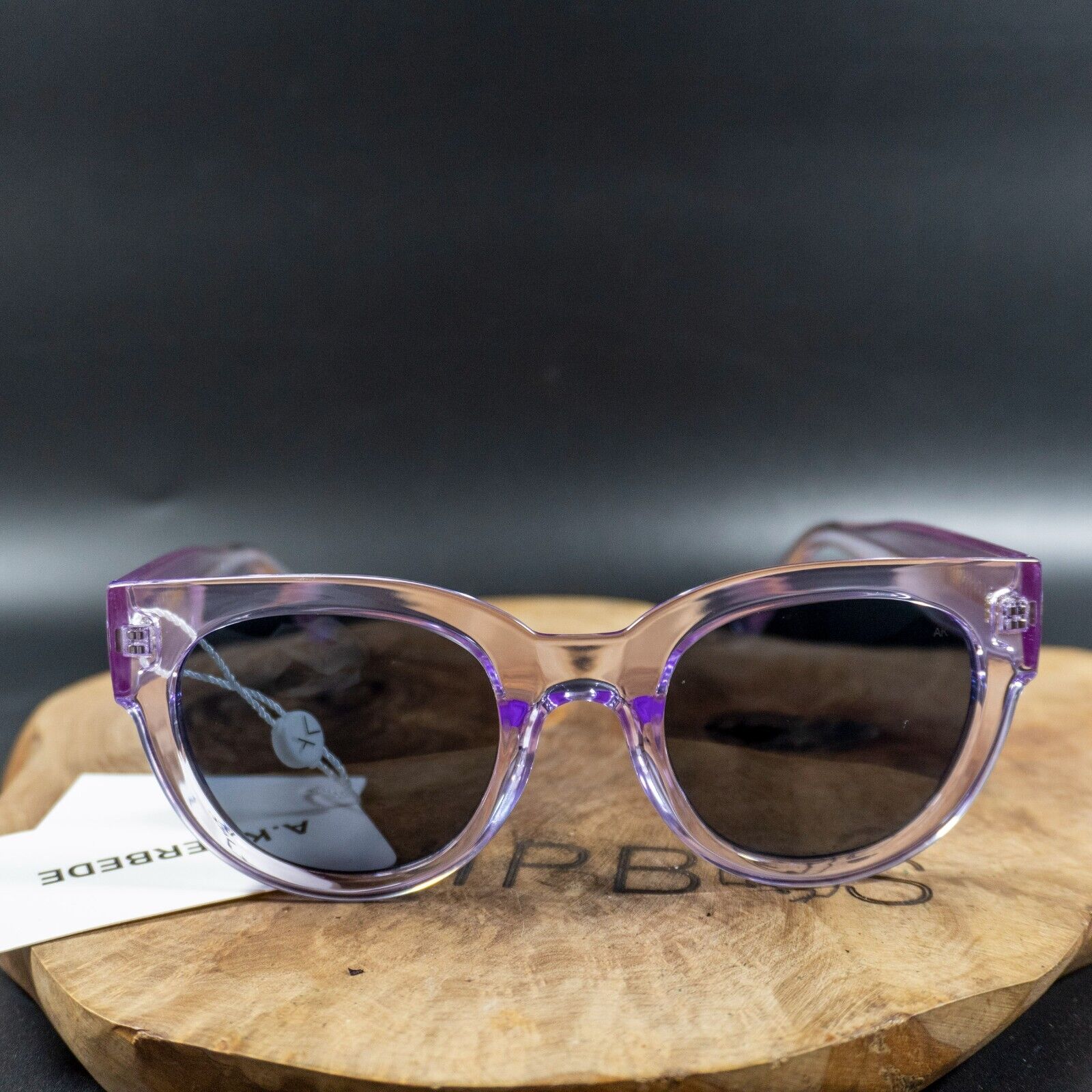 A. Kjaerbede Womens Sunglasses Lilly KL2215-003 Lavender Clear Frame Grey Lenses - VintageThing