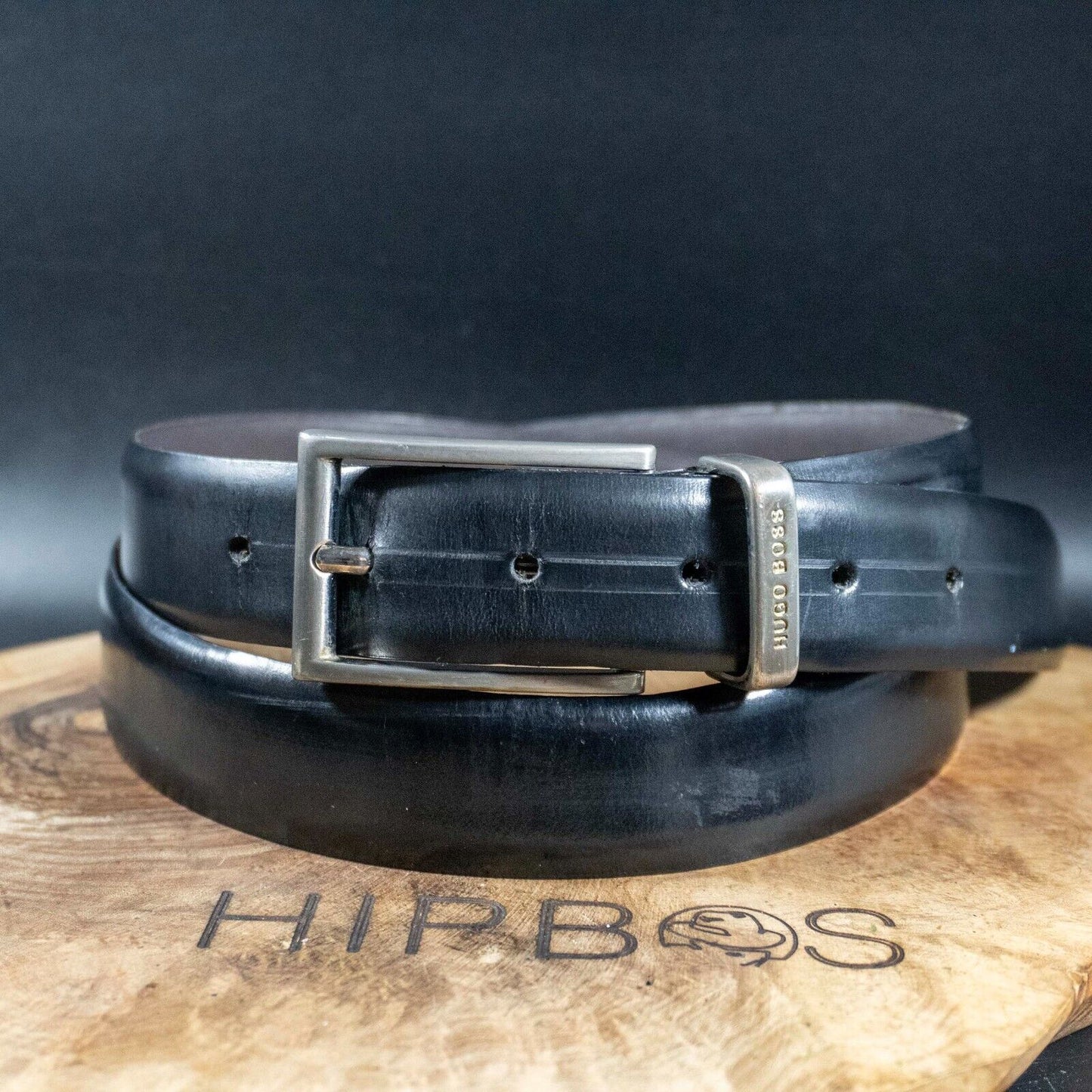 Hugo Boss Mens Belt Vintage Classic Leather Jeans Belt Black Size 34