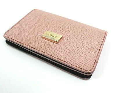 Tod's Authentic Saffiano Leather Card Business Card Holder Wallet Pink