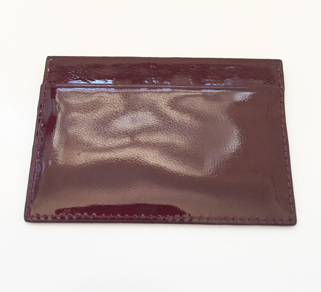 MaxMara Studio Leather Card Holder Wallet Cherry