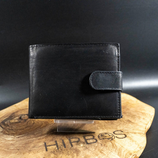 Ashford Ridge Mens Wallet Bifold Leather Wallet with Snap Closure RFID Black