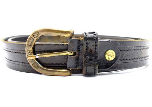 El Campero Mens Belt Vintage Leather Jeans Belt Black Brown Size 38