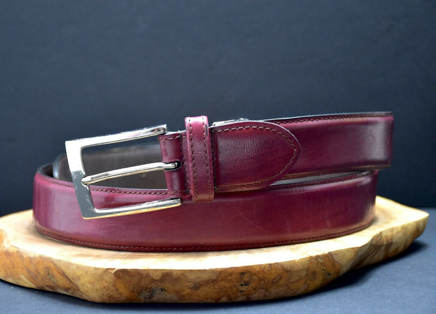 Balteus Mens Genuine Leather Belt Made in Japan Red Brown Size 36 - VintageThing