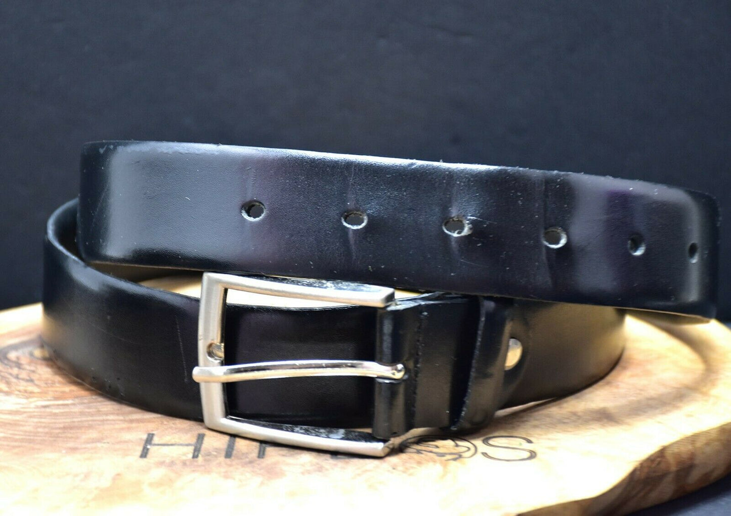 Miler Accessories Mens Genuine Leather Classic Belt Black 38 - VintageThing