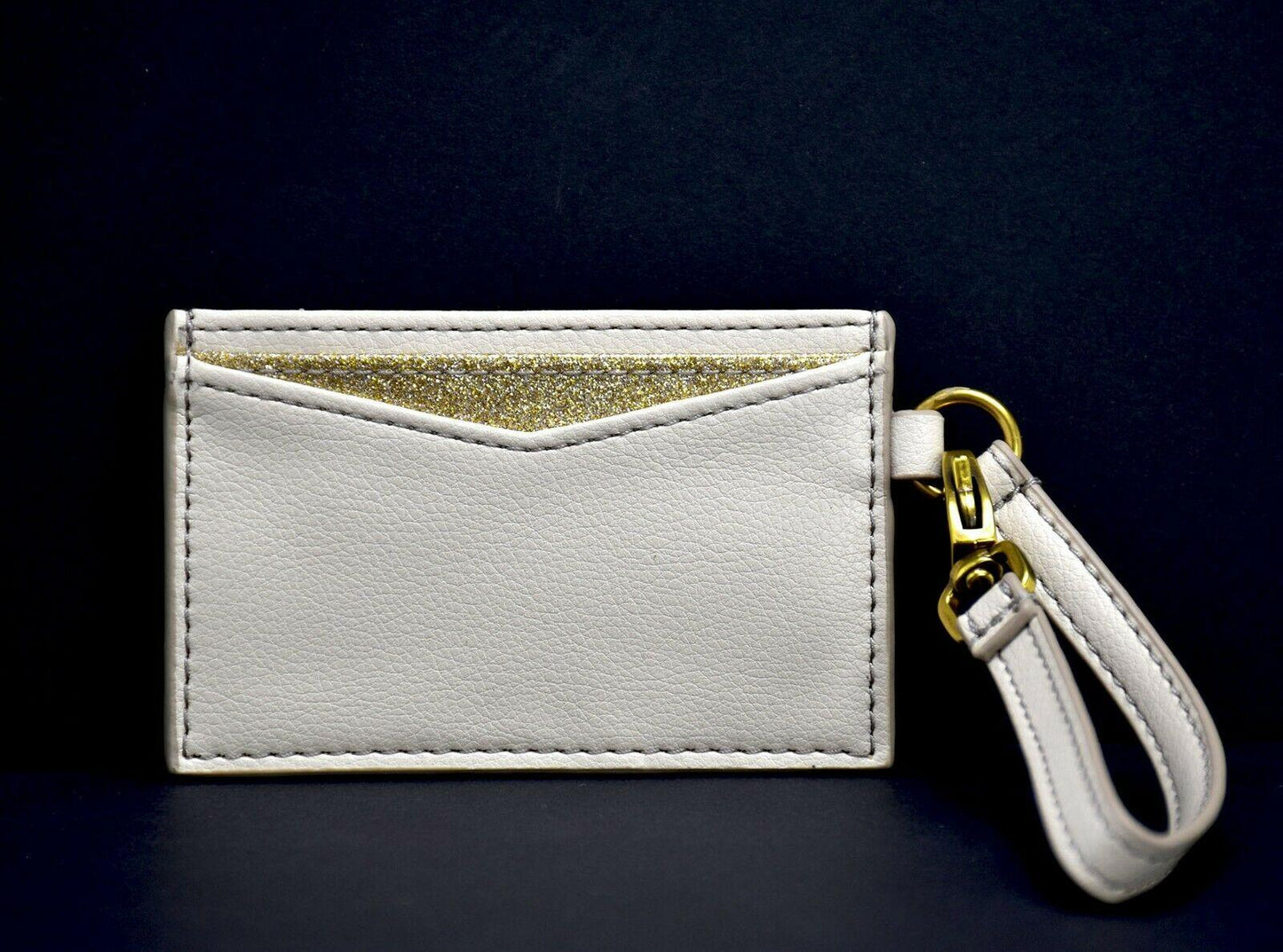 Fossil Womens Leather Card Case Wristlet Wallet Winter White - HipBos