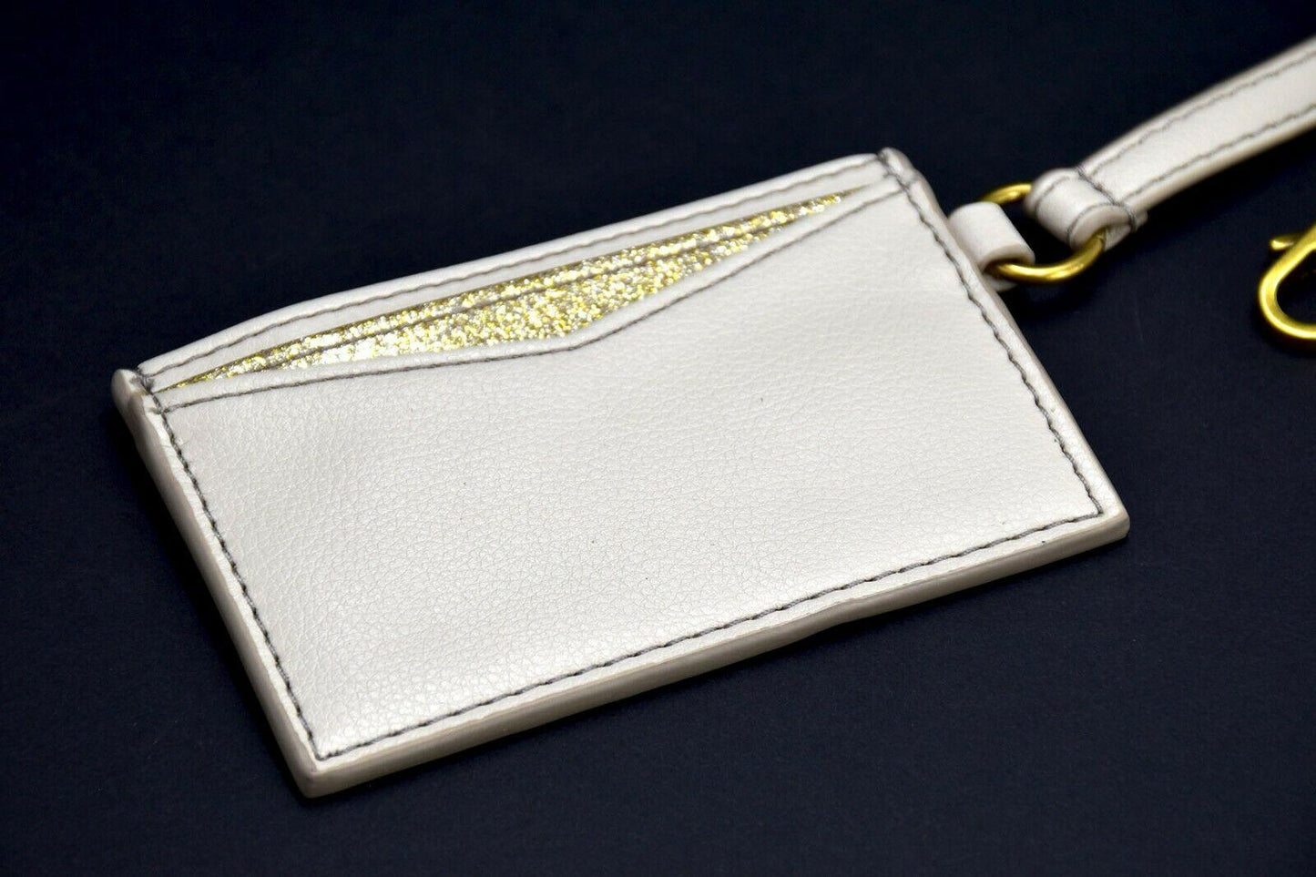 Fossil Womens Leather Card Case Wristlet Wallet Winter White - HipBos