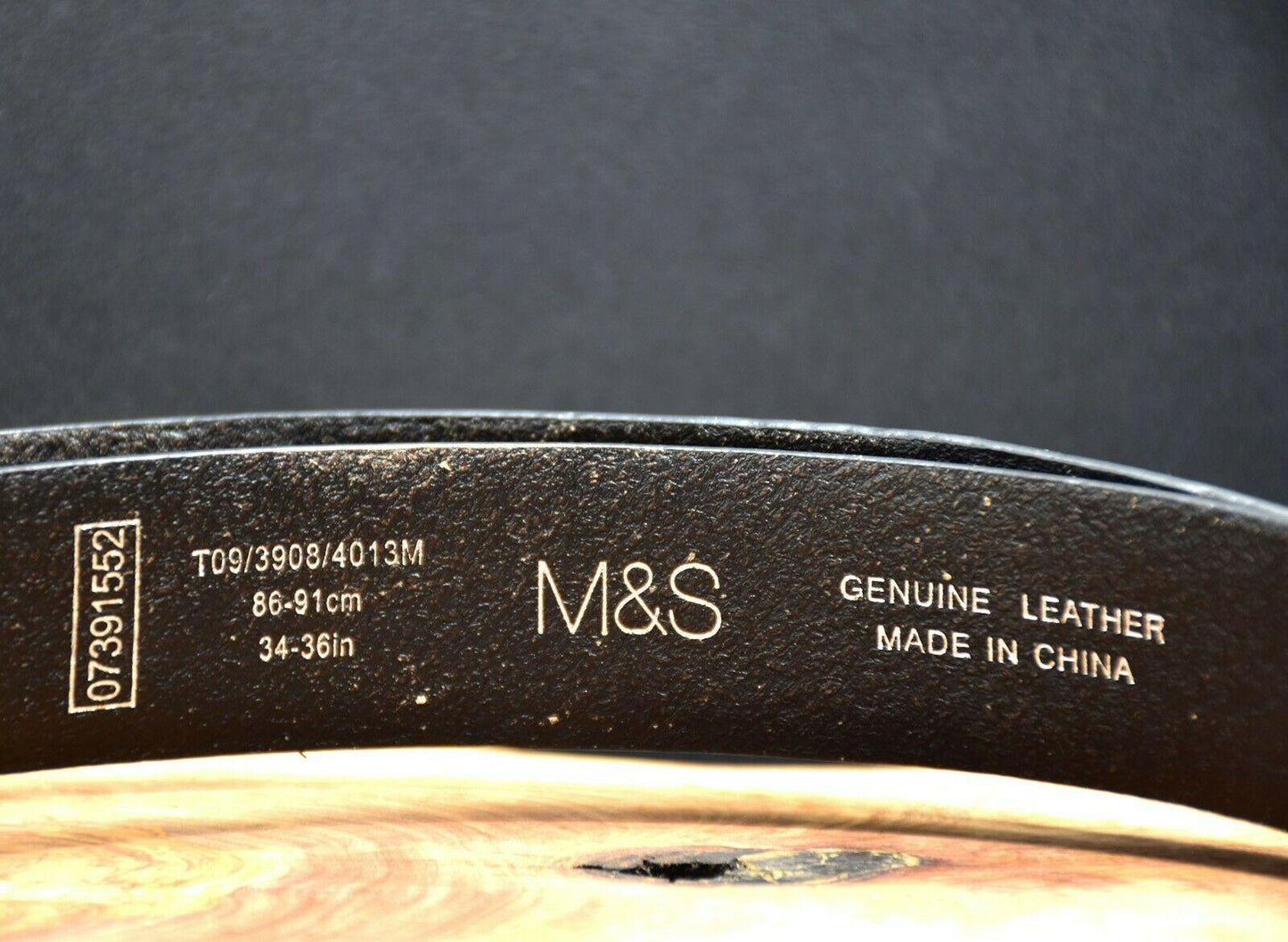 Marks and Spencer M&S Classic Mens Leather Belt Black Size 34-36 - HipBos