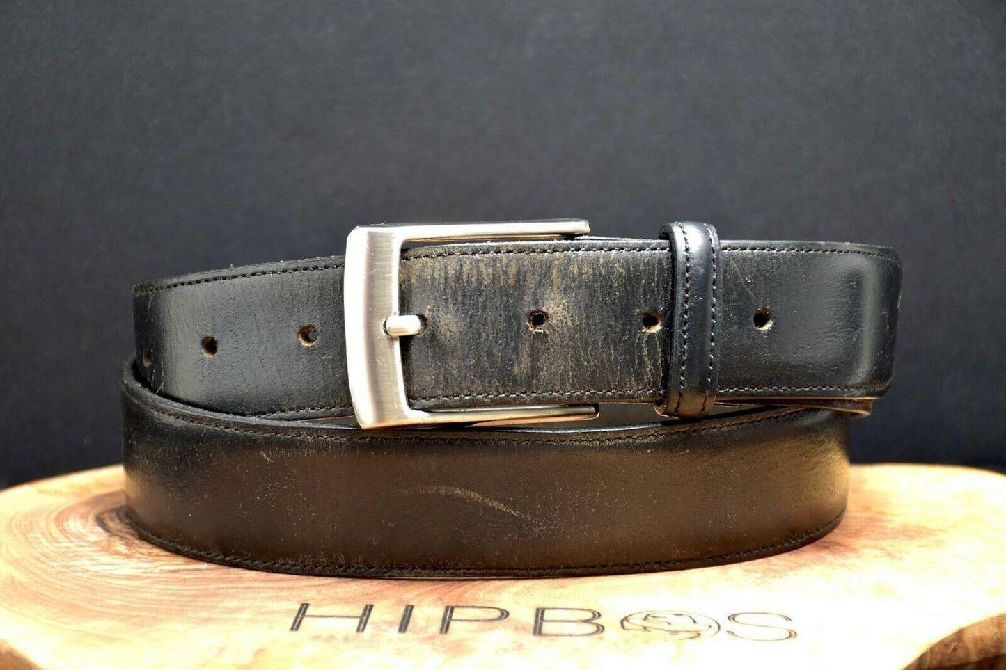 Le Serge Australian Vintage Mens Leather Belt Black Size 34 - HipBos