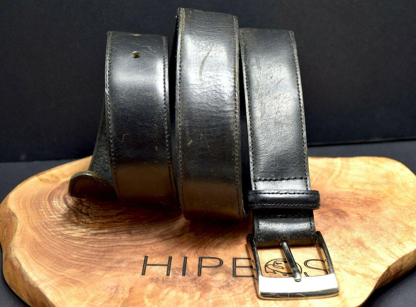 Le Serge Australian Vintage Mens Leather Belt Black Size 34 - HipBos