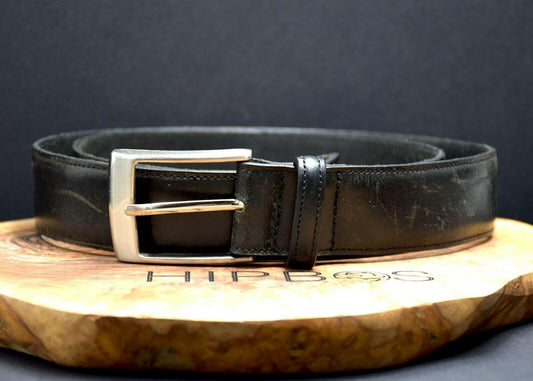 Le Serge Australian Vintage Mens Leather Belt Black Size 34 - HipBos