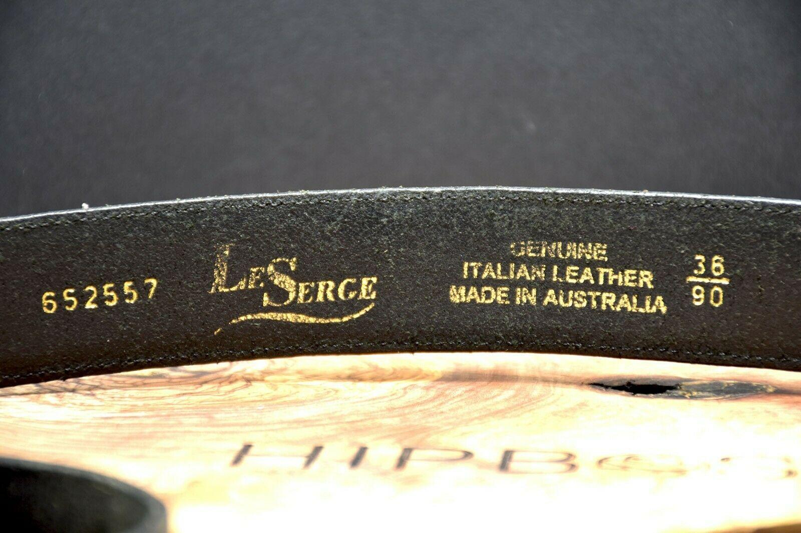 Le Serge Australian Vintage Mens Leather Belt Black Size 34 - HipBos