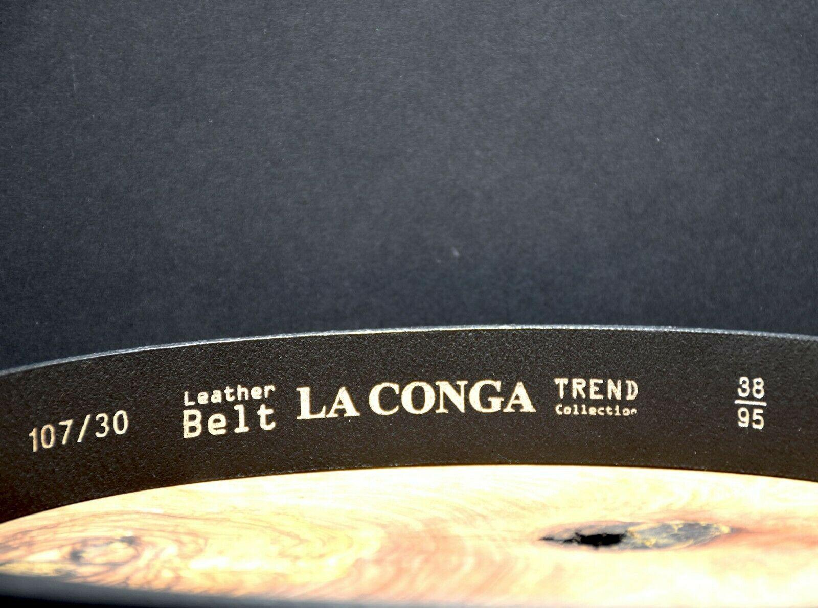 La Conga Classic Mens Leather Belt Black Size 38 - HipBos