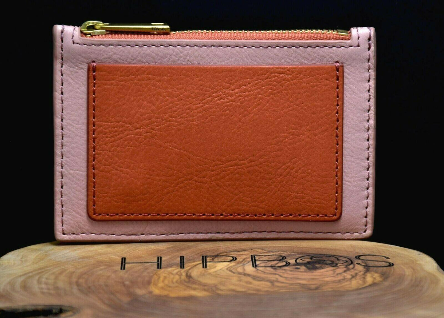 Fossil Womens Leather Shelby Zip Coin Wallet Purse Cherry Blossom - HipBos