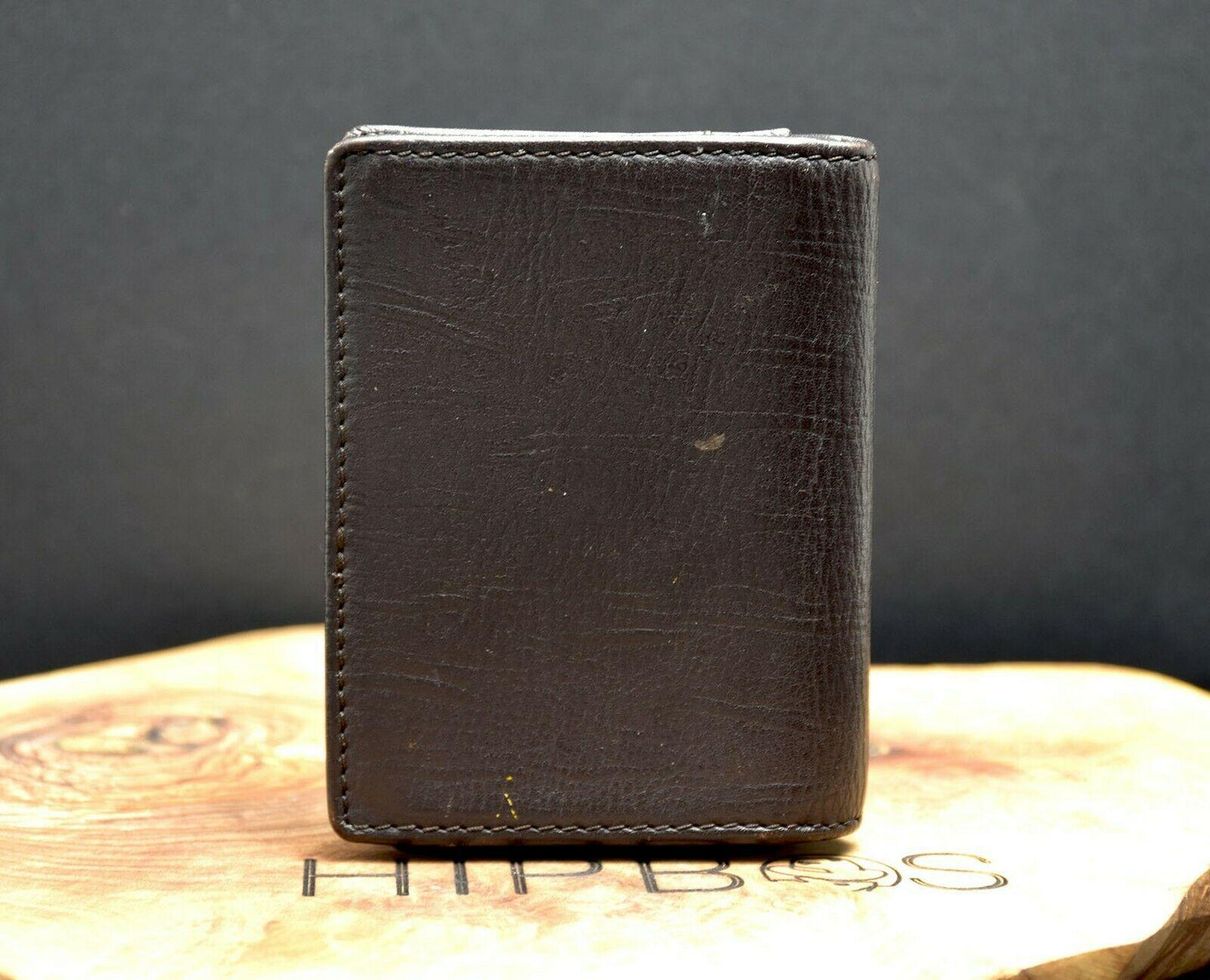 Valentino Rudy Leather Card Business Card ID Wallet Holder Brown - HipBos