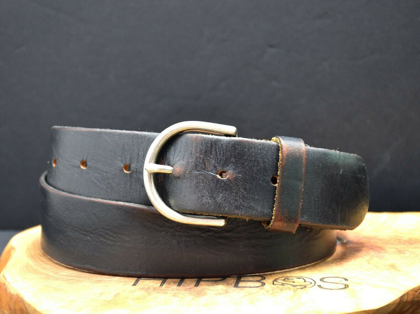 American Eagle Outfitters Vintage Mens Leather Belt Black Size 32 - VintageThing