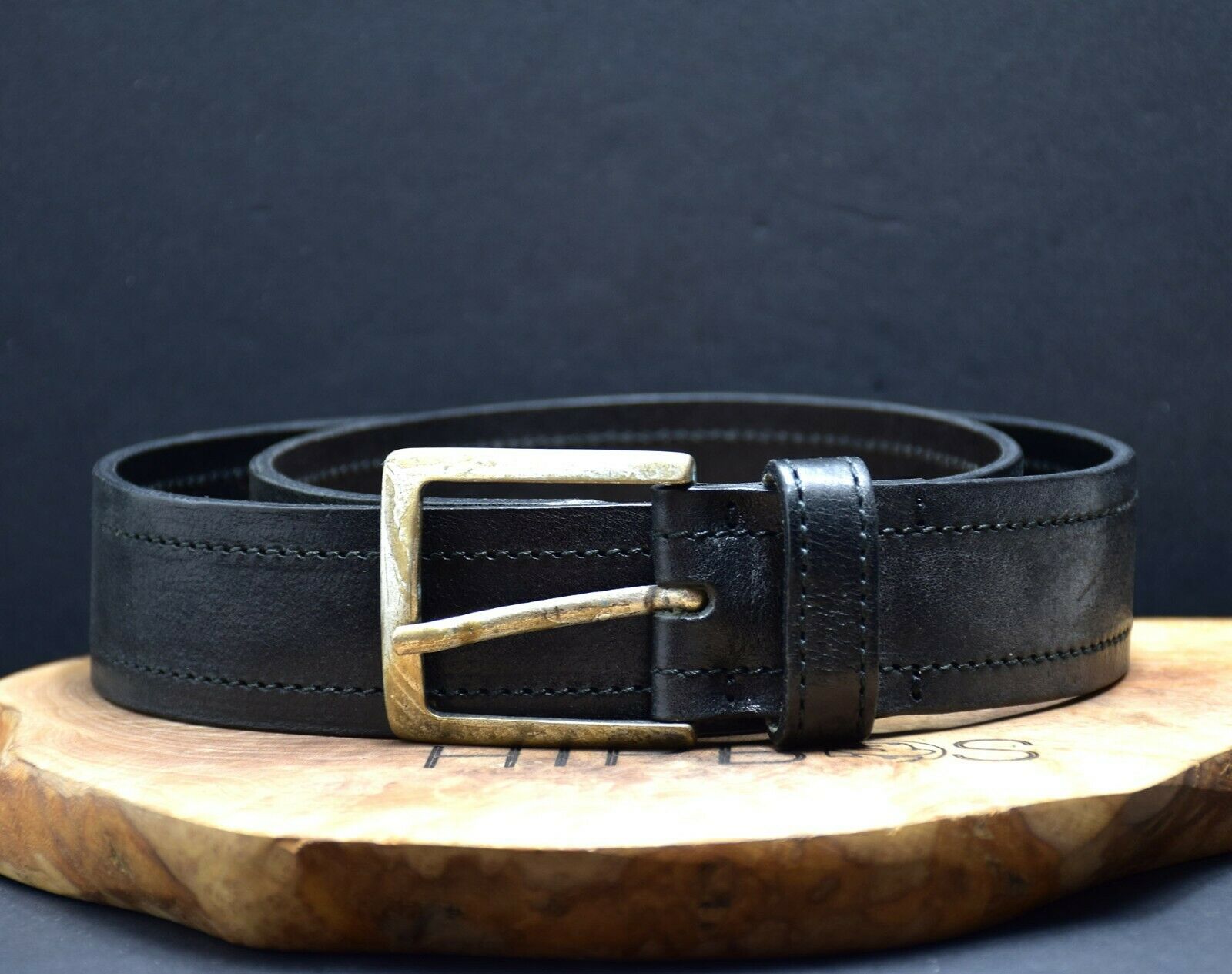 Brax Vintage Mens Leather Jeans Belt Black Size 32 - VintageThing