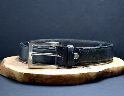 Artemis Vintage Mens Leather Jeans Belt Black Size 32 - VintageThing