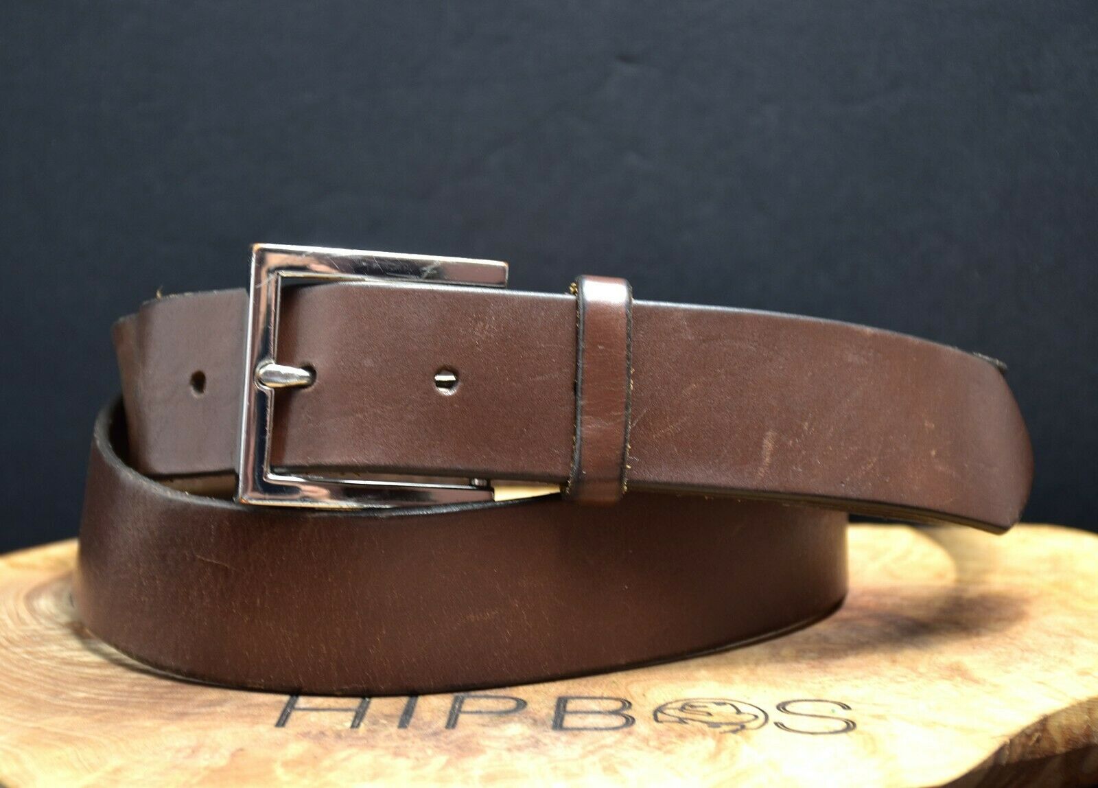 Banana Republic Vintage Mens Leather Jeans Belt Brown Size 36 - VintageThing