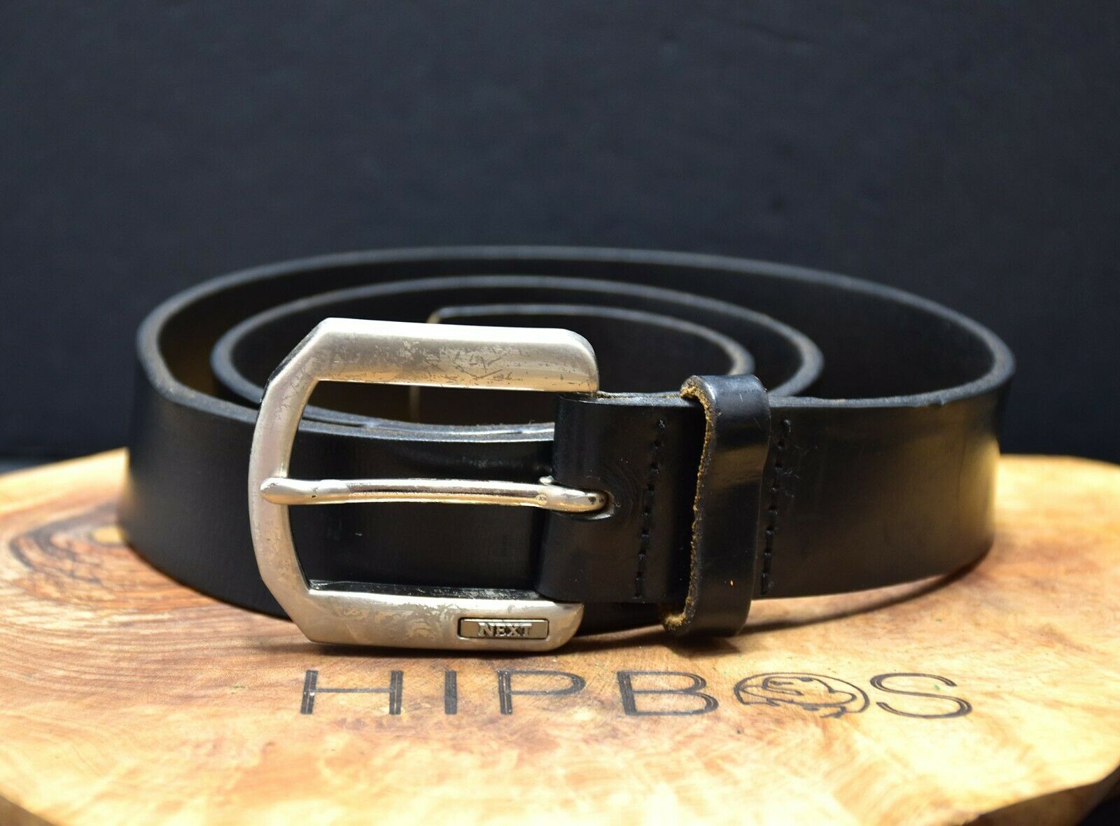 Next Mens Vintage Mens Leather Jeans Belt Black Size S (29-32) - VintageThing