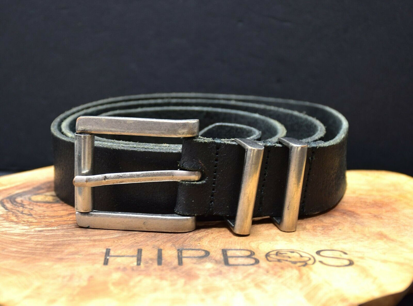 Next Mens Vintage Mens Leather Jeans Belt Black Size L (38) - VintageThing