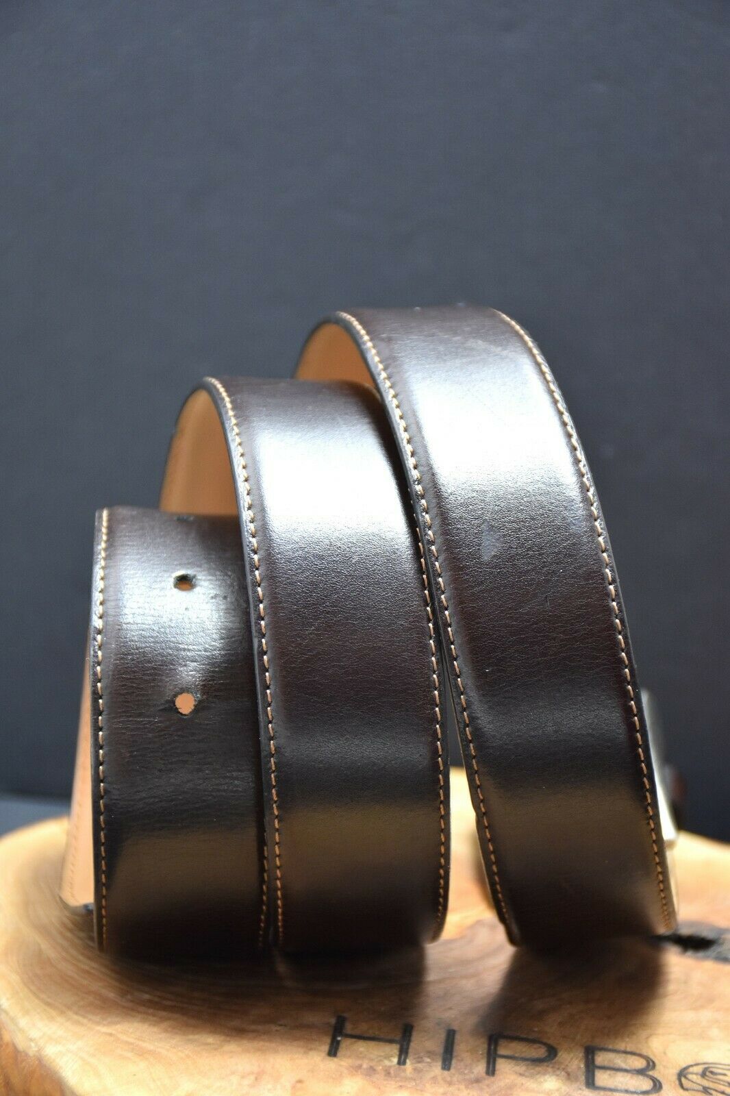 ES Classic Italian Mens Leather Belt Brown Size 38 - VintageThing