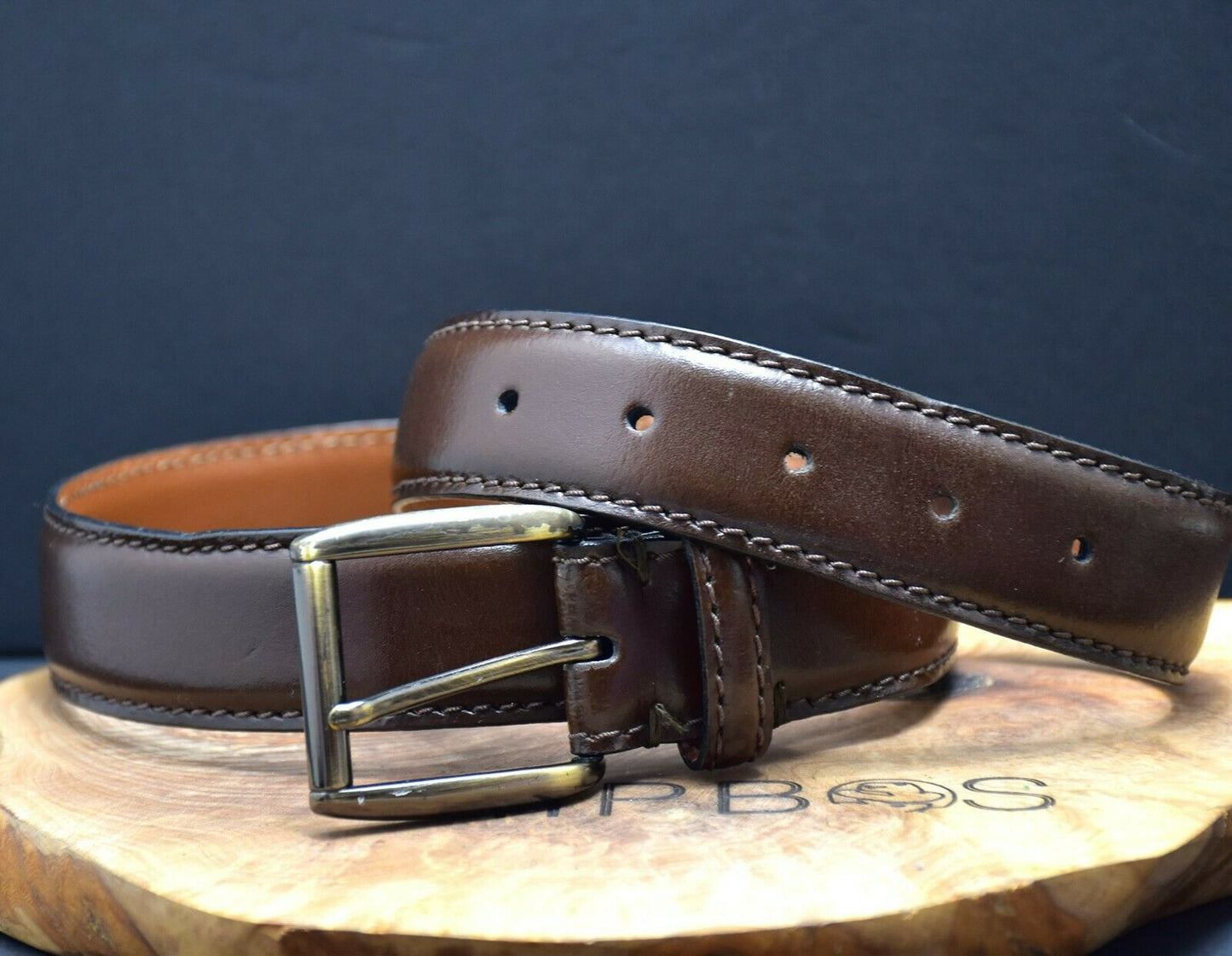 Next Signature Mens Leather Classic Jeans Belt Brown Size S (29-31) - VintageThing