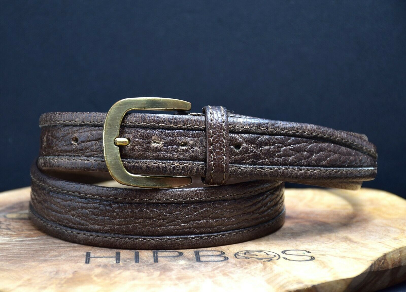 Canovas Club Vintage Mens Classic Leather Belt Brown Size 32 - VintageThing