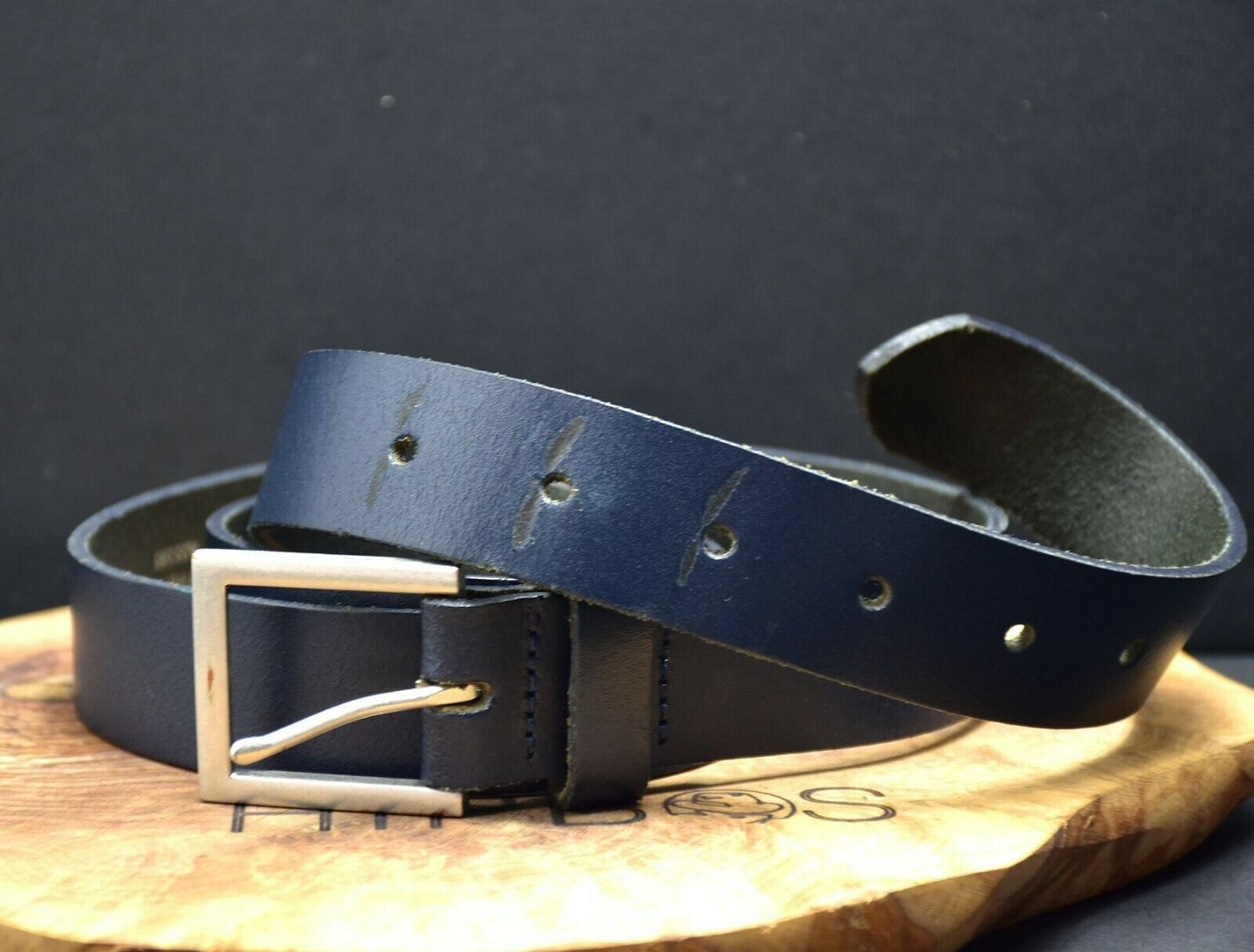 Next Mens Leather Classic Jeans Belt Blue Size L (40") - VintageThing