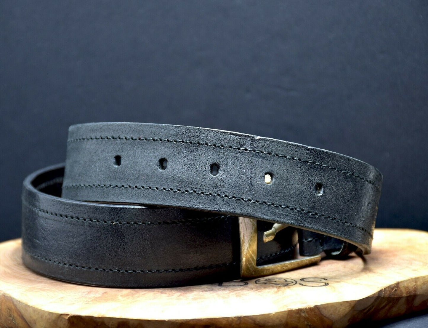 Brax Vintage Mens Leather Jeans Belt Black Size 32 - VintageThing