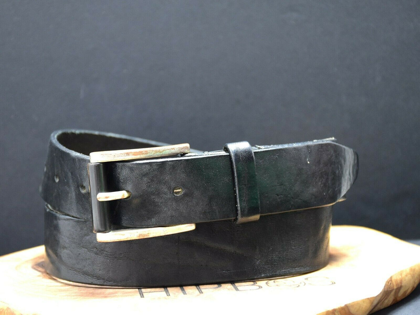 Allen Edmonds Vintage Mens Leather Jenas Belt Black Size 34 - VintageThing