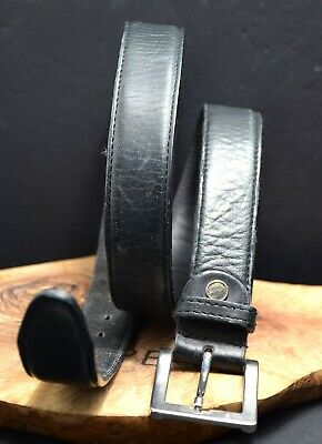 Artemis Vintage Mens Leather Jeans Belt Black Size 32 - VintageThing