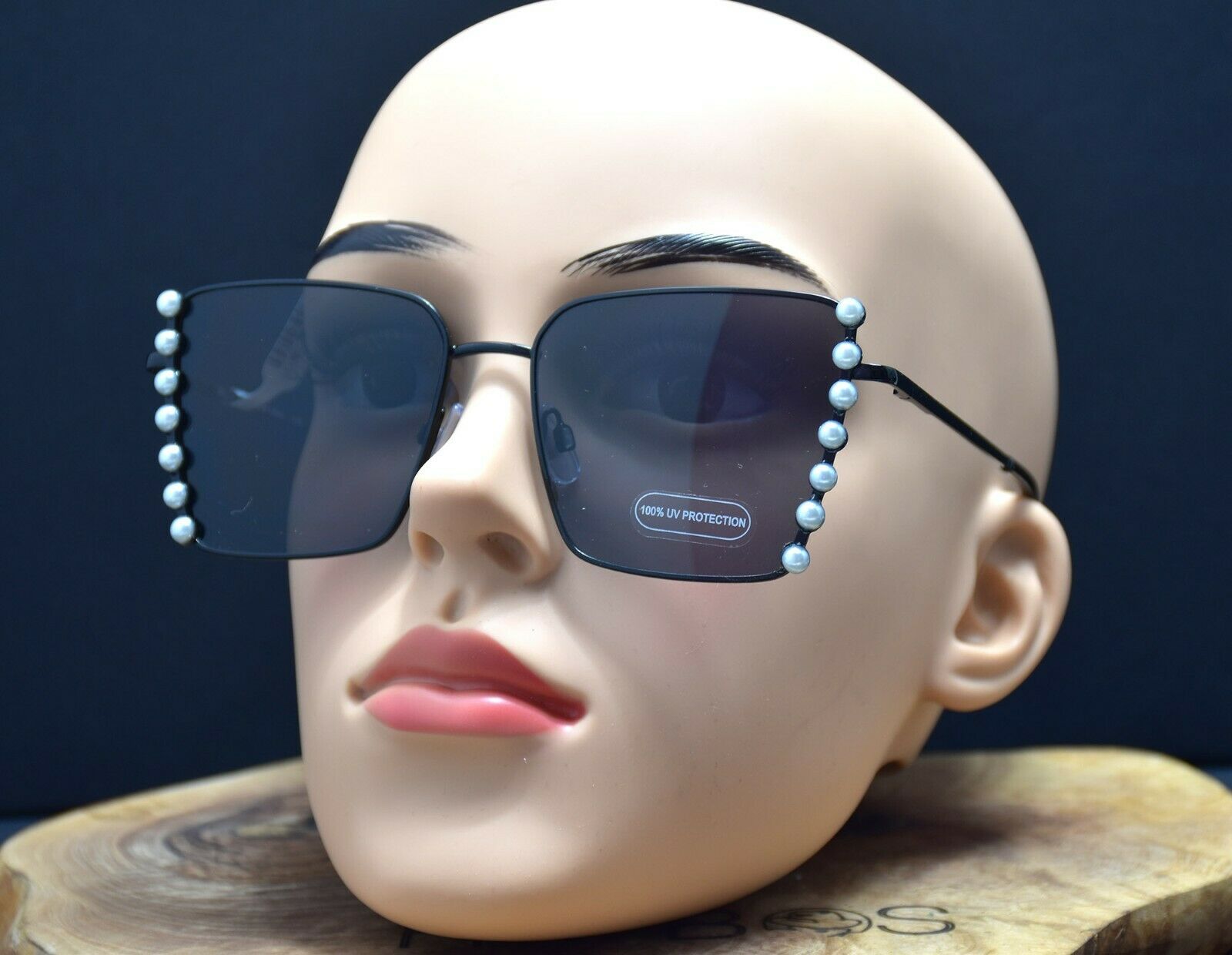 Free People Showtime Embellished Women Sunglasses Black Frame Grey Lenses - VintageThing