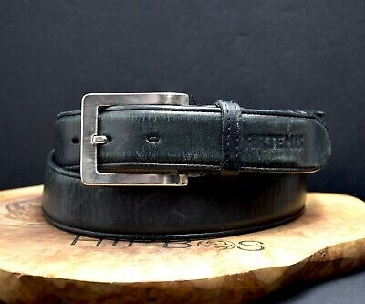 Artemis Vintage Mens Leather Jeans Belt Black Size 32 - VintageThing