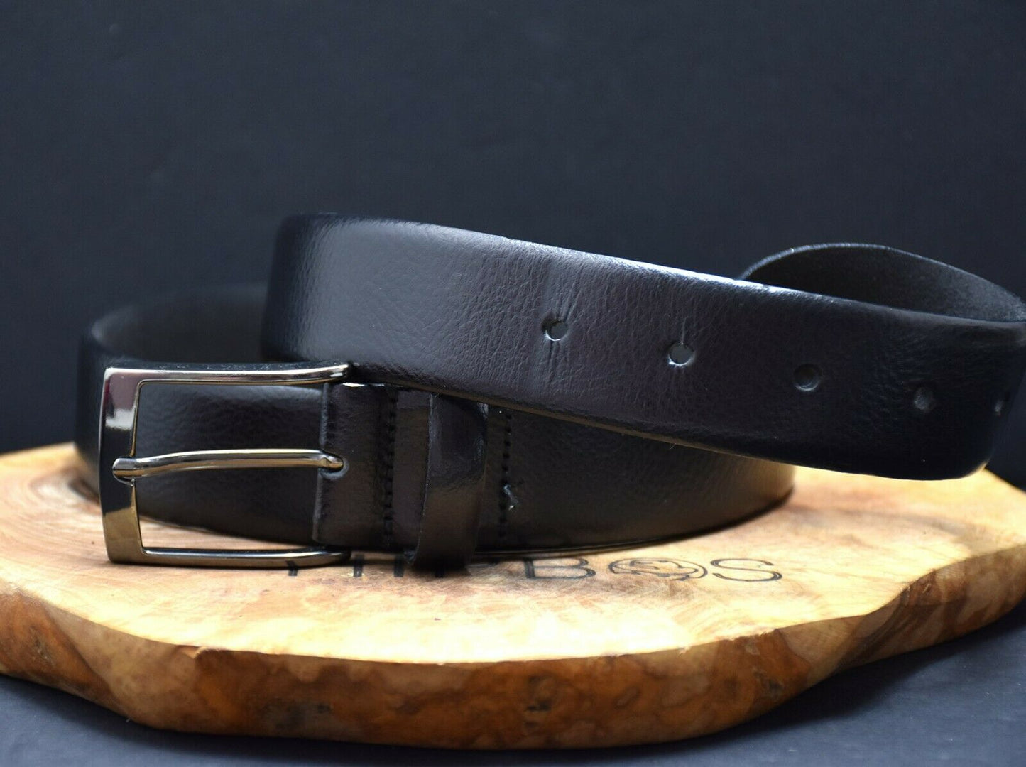 Next Mens Leather Classic Jeans Belt Black Size L (36-38) - VintageThing