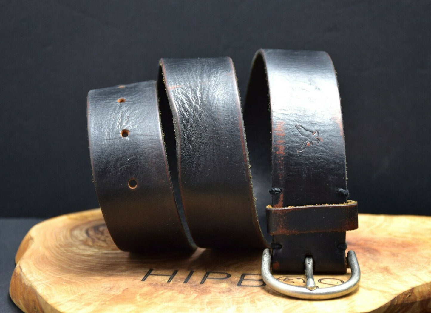 American Eagle Outfitters Vintage Mens Leather Belt Black Size 32 - VintageThing