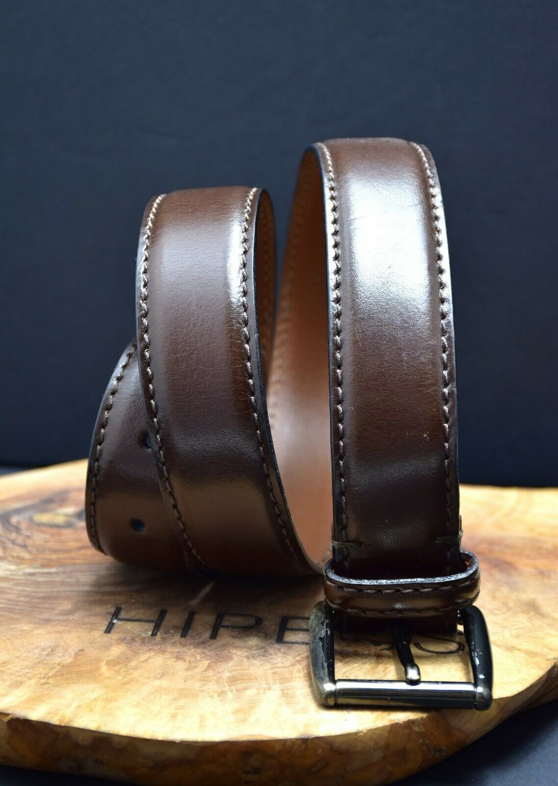 Next Signature Mens Leather Classic Jeans Belt Brown Size S (29-31) - VintageThing