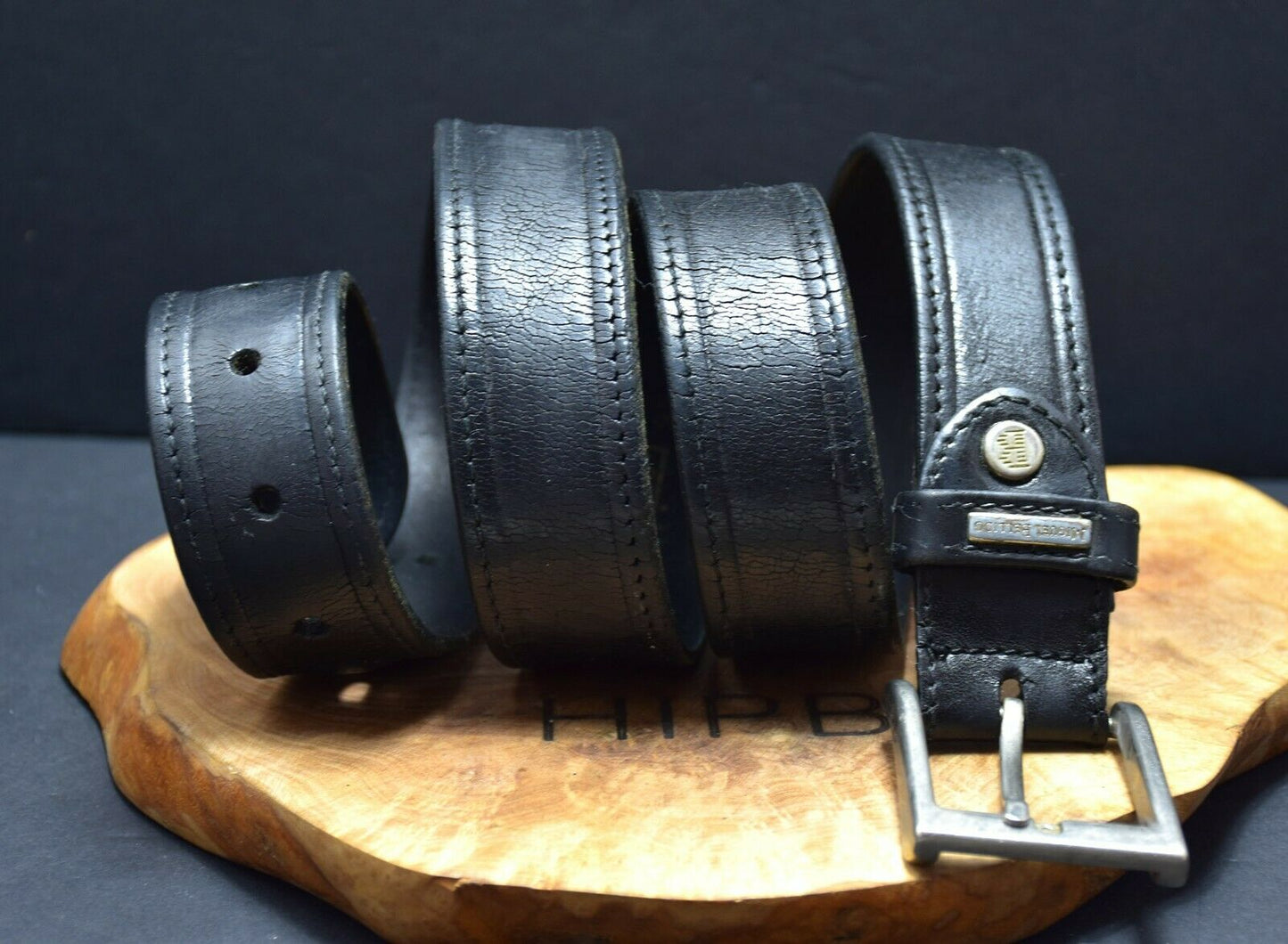 Miguel Bellido Vintage Mens Classic Leather Belt Black Size 38 - VintageThing