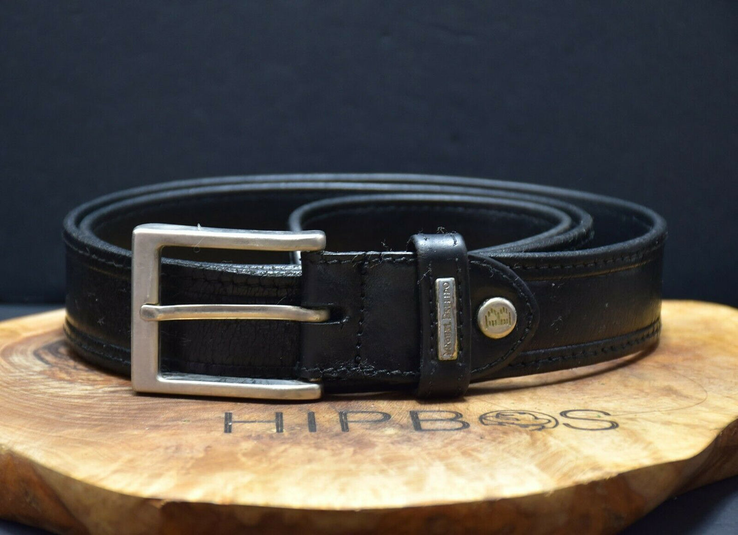 Miguel Bellido Vintage Mens Classic Leather Belt Black Size 38 - VintageThing