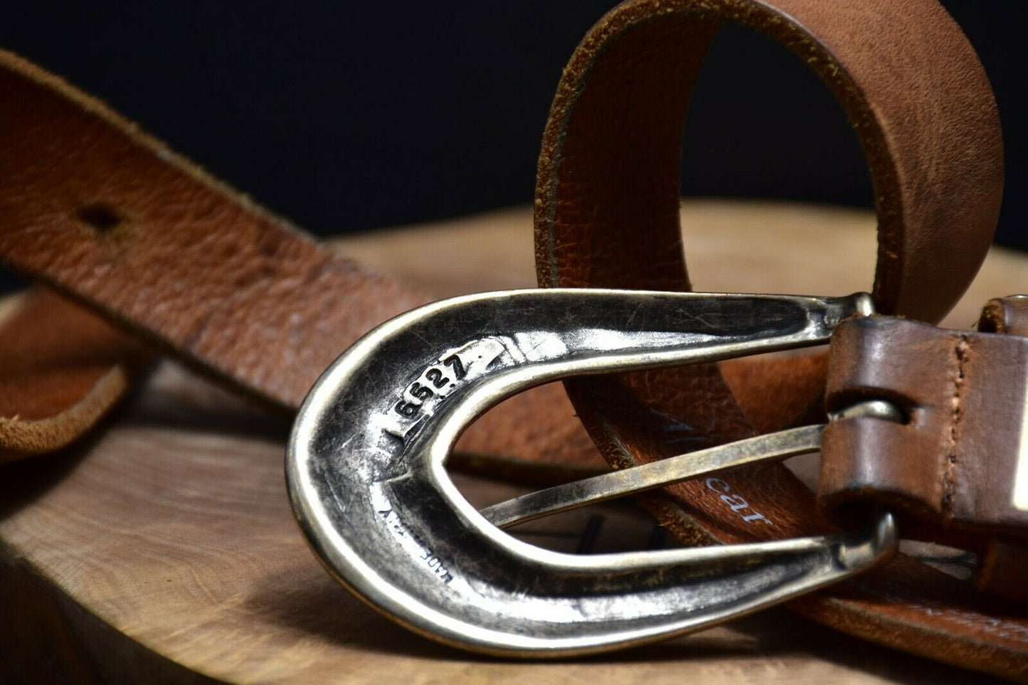 Awear Vintage Womens Leather Belt Brown Size Medium / Large - VintageThing